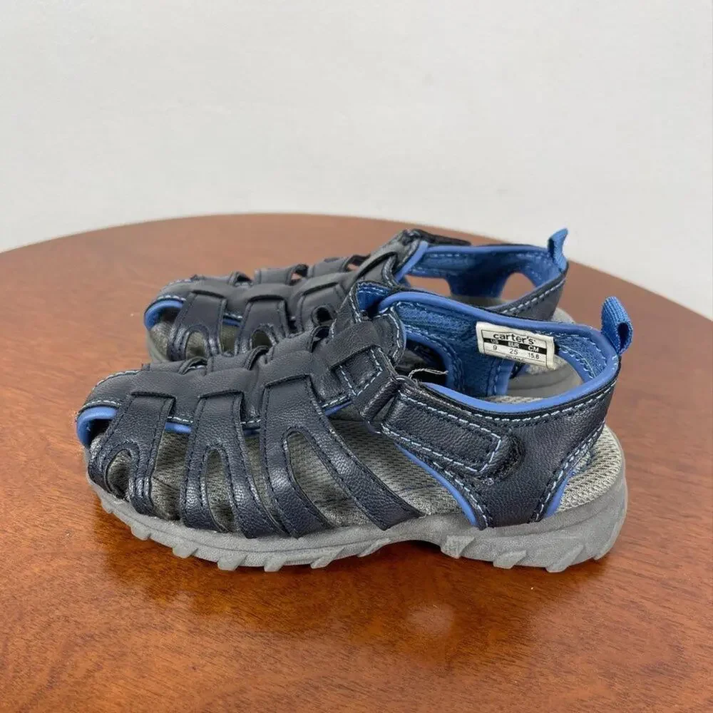 Carter's Toddler Boys Julian-C Fisherman Casual Sandal in Blue Leather Size 9